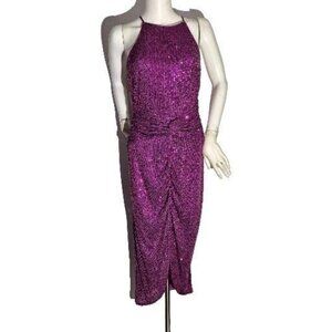Belle Badgley Mischka Women's Dress Size 12 Sequin Dress Evening PinkFuchsia (47
